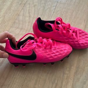 Hot pink soccer cleats 10.5